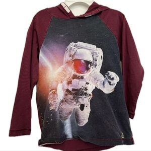 Space Adventure Kids Long Sleeve Tee - Burgundy